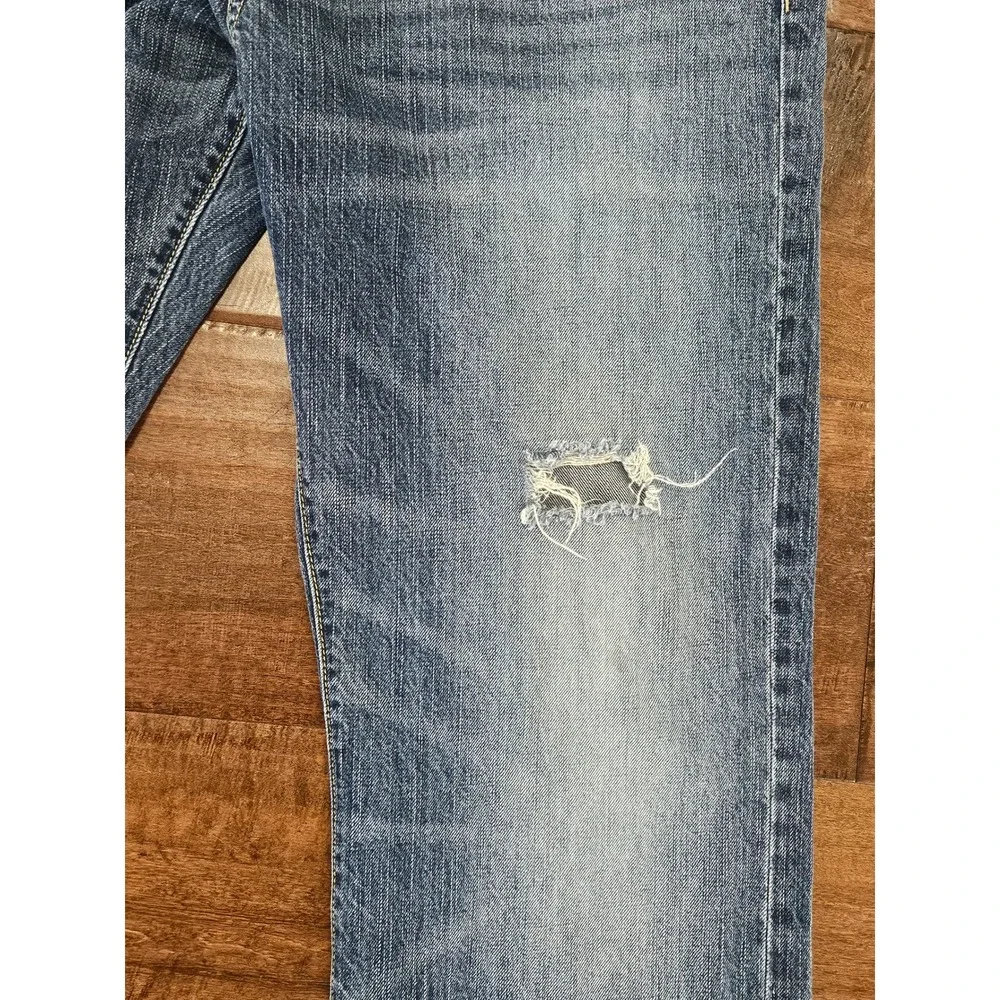 Distressed American Eagle Mens Skater Boot Jeans 36x32 Blue Distressed Bootcut
